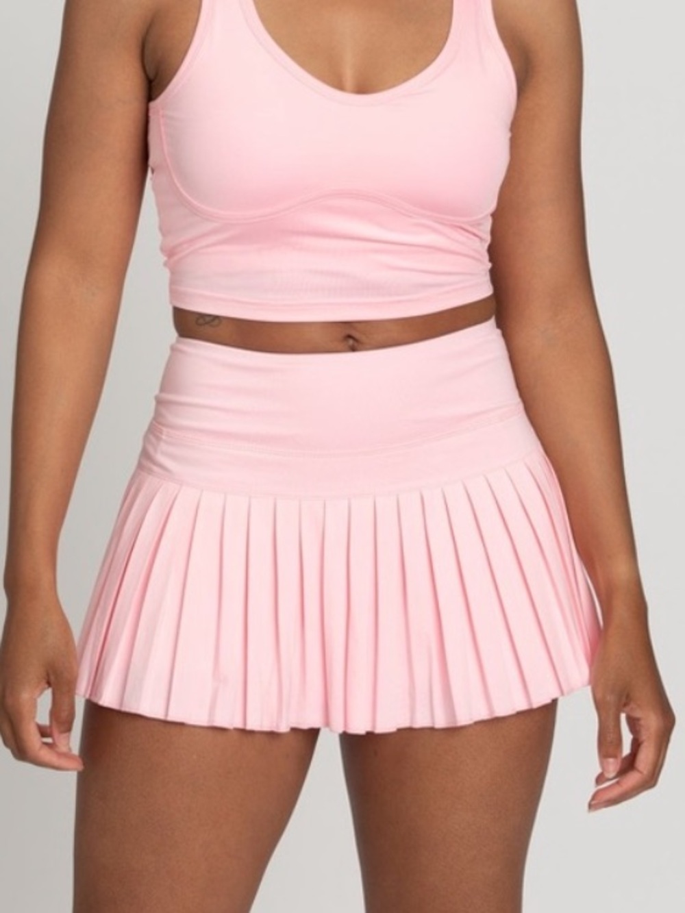 NWOT Baby Pink Gold Hinge Pleated Tennis Skirt